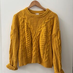 Mustard Cable Knit Sweater